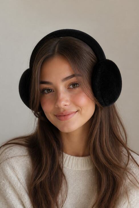 FURFUR Accessories - FURFUR Black Faux Fur Ear Muffs One Size